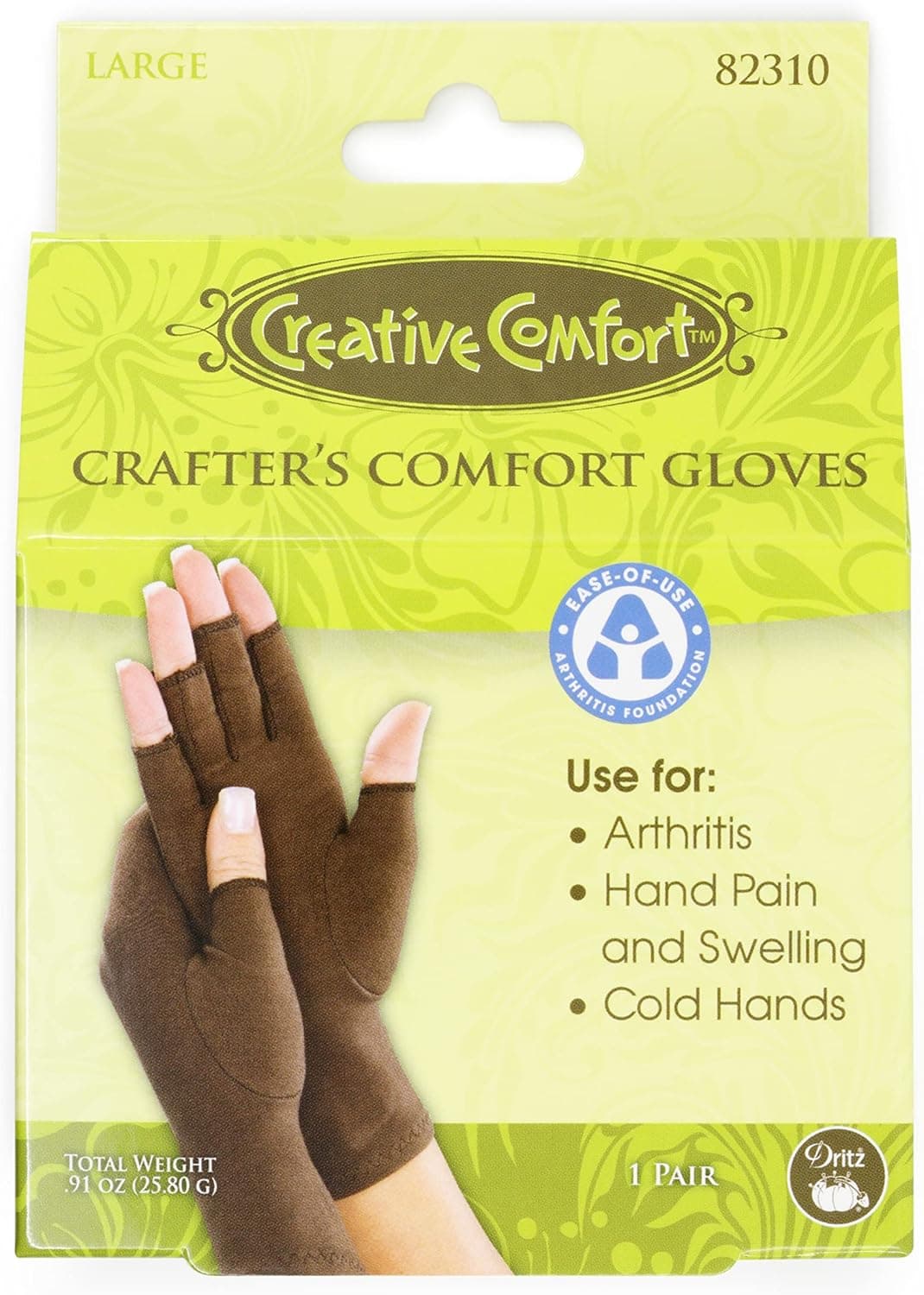 Dritz Crafters Comfort Glove 1 Pair Size Large