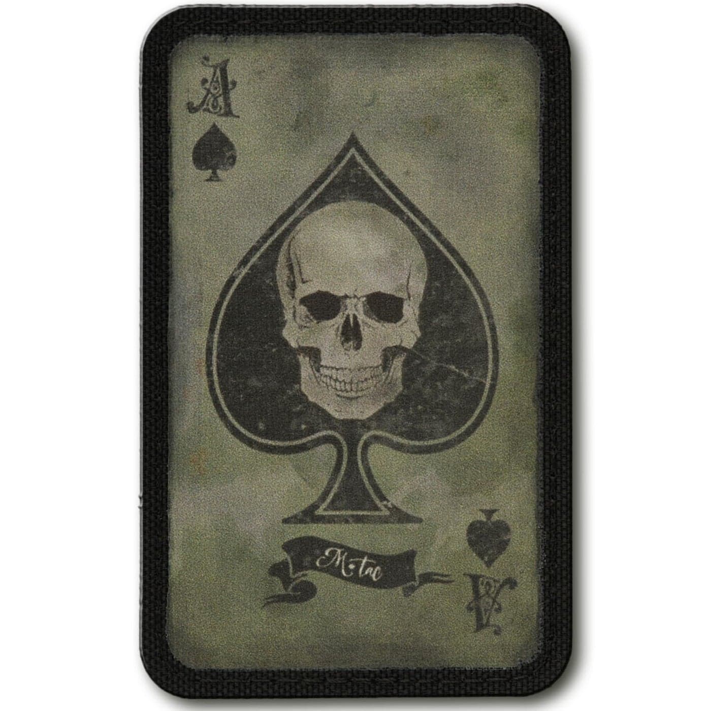 MTac Ace of Spades Death Card Tactical Morale Patch Army Combat Hook Fasteners OliveBlack