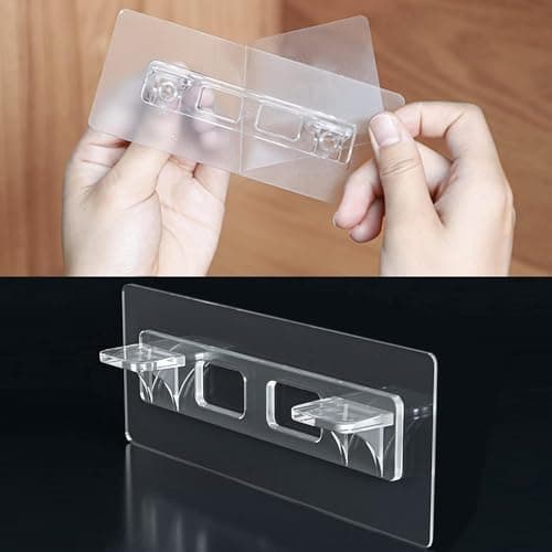 JIALTO Shelf Support Pegs - Innovative Punch-Free Plastic Brackets for Cabinet and Closet Shelves, Self-Adhesive Clips for Kitchen, Furniture, and Bookshelves (Partation Hook, 2)