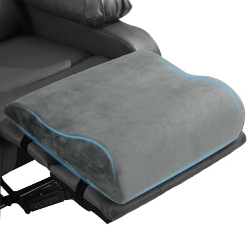 HOMBYS Extra Large Recliner Leg Pillow, Foam Foot Rest Cushion Wave Shape Recliner Footrest Extender, Multi Purpose Back & Lumbar Support Pillow for Bed, Sofa Couch, (Light Grey)