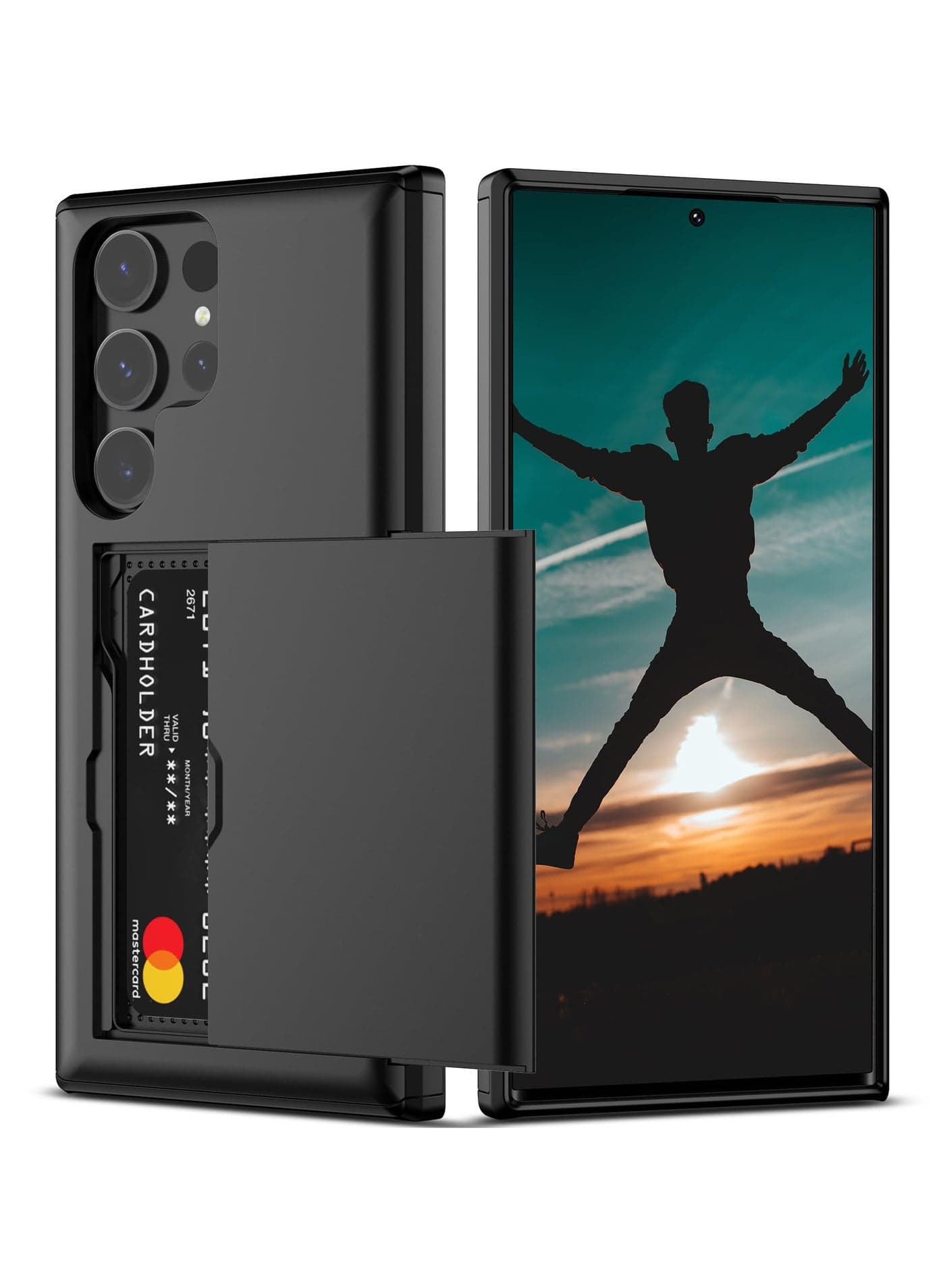 for Samsung S24 Ultra Case with Card Holder, Dual Layer Heavy Duty Shockproof Wallet Case, Hidden Card Slot Slim Wallet Case for Samsung S24 Ultra 6.8''