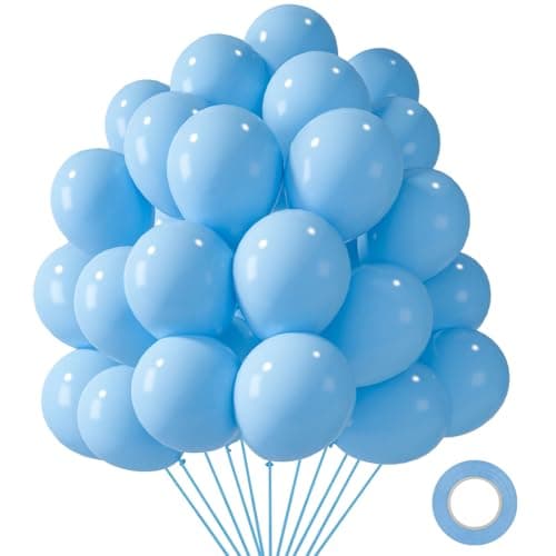 LovesTown 110PCS Light Blue Balloons Pastel Blue Latex Balloon for Birthday Baby Shower Graduation Engagement Anniversary Wedding Party Supplies Garland Arch Decoration12 Inches