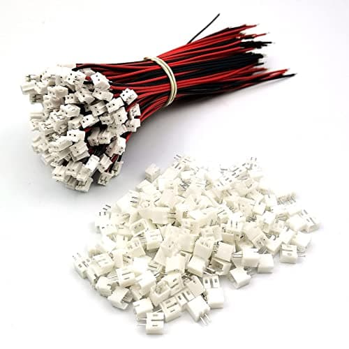 FainWan 100Sets Mini Micro JST 2.0 PH 2-Pin Connector Plug with Wires Cables 120MM