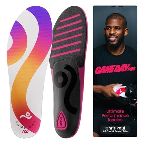 MOVE Game Day Pro- Ultimate Performance Sports Insoles for Basketball, Volleyball, Football, Tennis, Athletics, Baseball, Running, and Active Lifestyle. Extra Shock Absorption (M 14-14.5/WM 15.5-16)