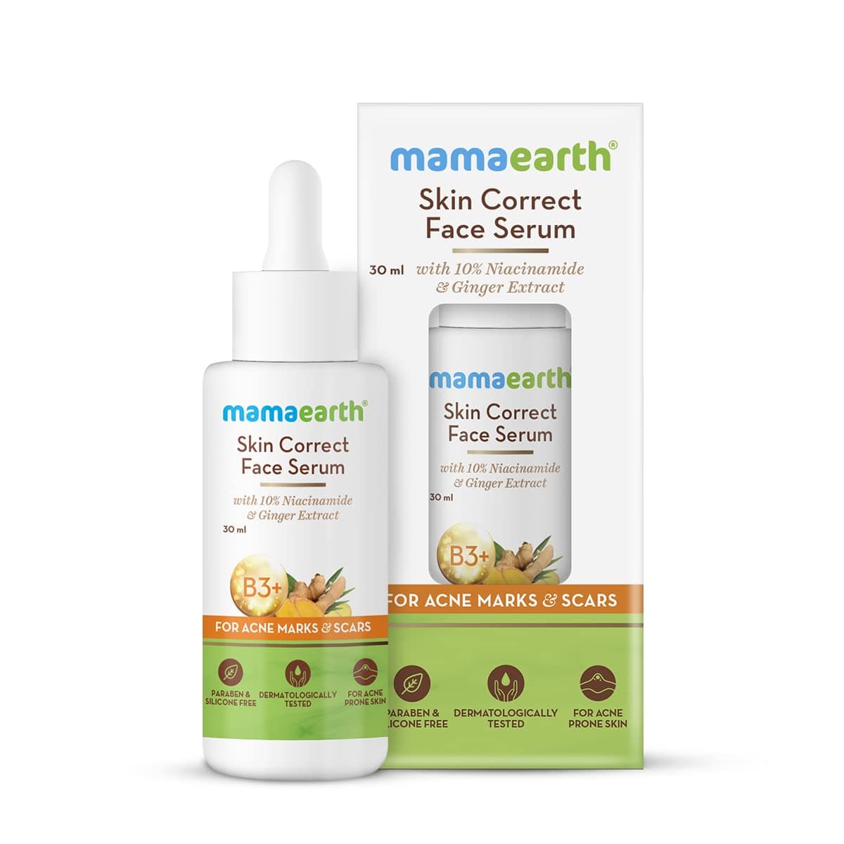 Mamaearth Skin Correct Face Serum with Niacinamide and Ginger Extract to Reduce Acne Marks and Scars Hydrating Serum Minimizes Open Pores 101 Fl Oz30ml