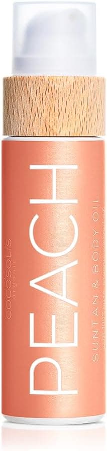 COCOSOLIS PEACH Tanning Accelerator Organic Tanning Oil with Vitamin E Peach Fragrance for Fast Intense Tan Tanning Enhancer for Rich Tan Nourishing Body Lotion