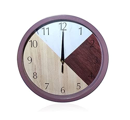 SEMITO Decorative Wall Clock for Living Room Bedroom Kitchen Study Room and Office Non Ticking Silent Movement (Abstract Design 25Cm)