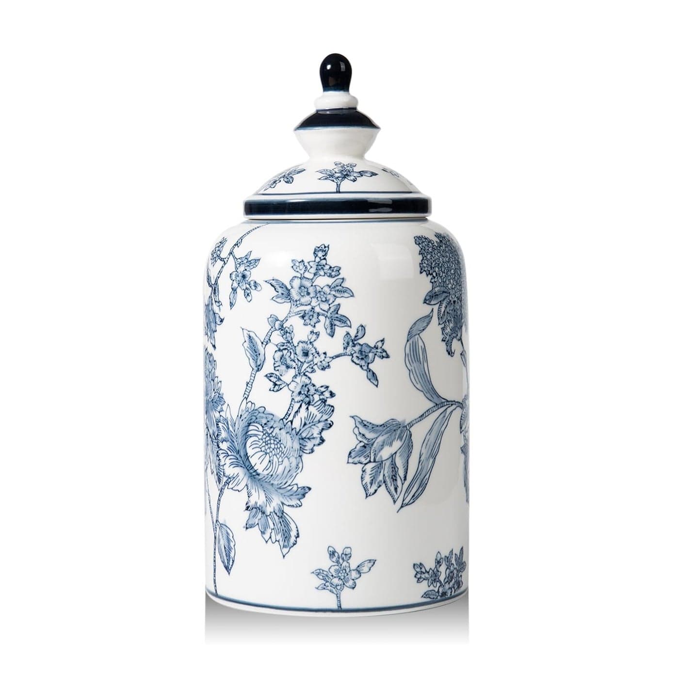 Magclay Blue and White Ginger Jar for Home Decor Chinoiserie Vase Decor Ceramic Decorative Jars with Lid 12x6 Inch Flowers and Branches