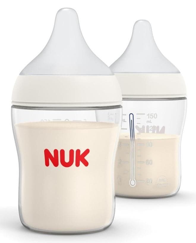 NUK Perfect Match Slow Flow 2-in-1 Natural and Anti-Colic Bottle, 5oz., 2 Pack, BPA Free