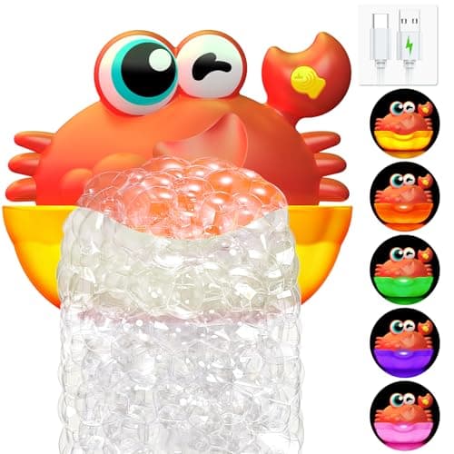 Bath Toys for Kids Ages 13Light Up Baby Bath Toys Crab Bubble Maker with Colourful Light Toddler Bathtub Birthday Gifts Easter Stocking Stuffers for Boys Girls Aged 13 24 35