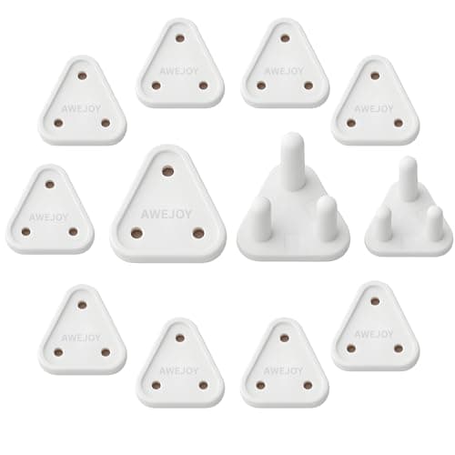 AWEJOY 12 Piece Baby Proof Socket Covers – Electric Socket Protector, Child-Safe Switch Board Dummy Plugs, Baby Safety Guards for Home (White)