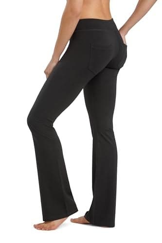 Fishers Finery Women's Bootleg Yoga Pant; Back Pockets - New Fabric (Black, XL)
