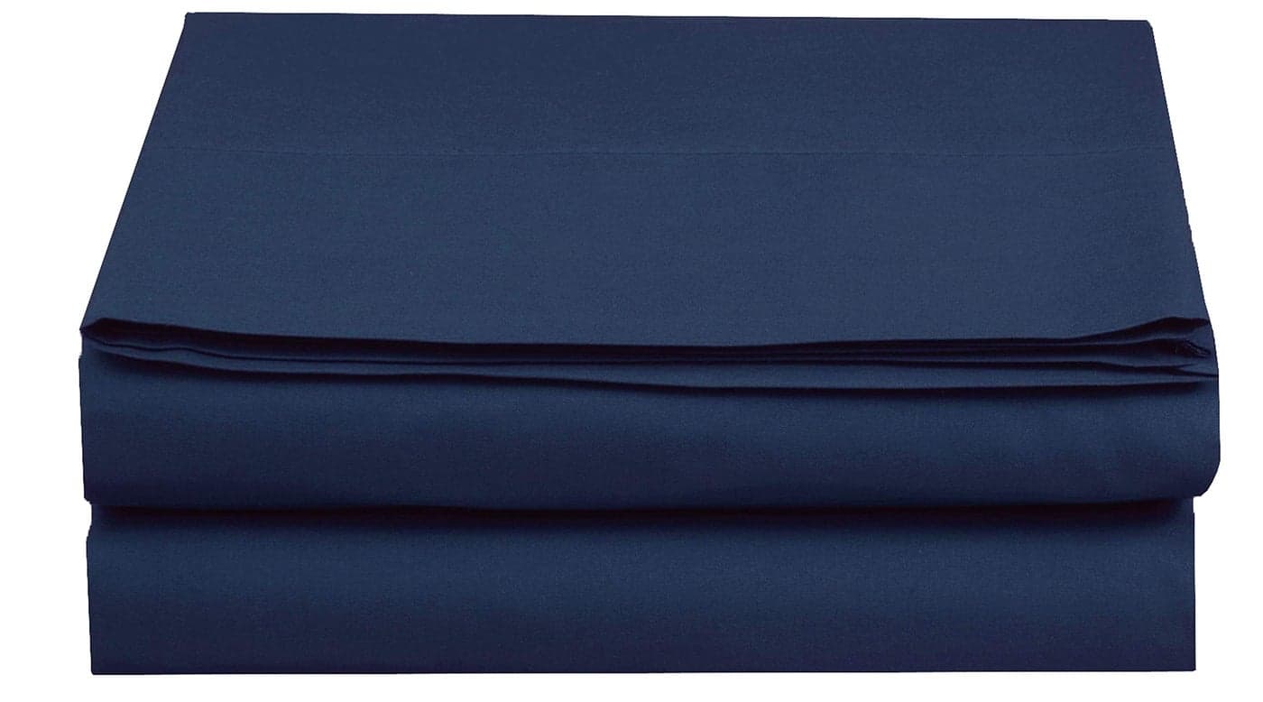 Elegant Comfort Premium Hotel Quality 1Piece Flat Sheet Luxury and Softest 1500 Premium Hotel Quality Microfiber Bedding Flat Sheet WrinkleFree StainResistant Queen Navy