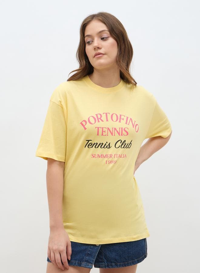 Slogan Print Oversized T-Shirt