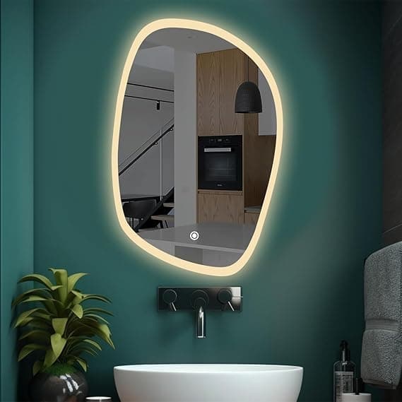 TINITALO Quality Glass led Mirror for Bathroon with Back Light Mirror with Light Touch Sensor Total 3 Light Brightness Adjustable LED 277 18x24 inch