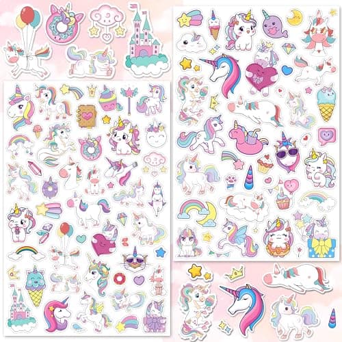 LINAYE 24 Sheets Unicorn Stickers for Kids Girls 1100 PCS Cute Unicorn Stickers for ScrapbookingWater BottlesEnvelopesGifts Party Favors Supplies for Girls
