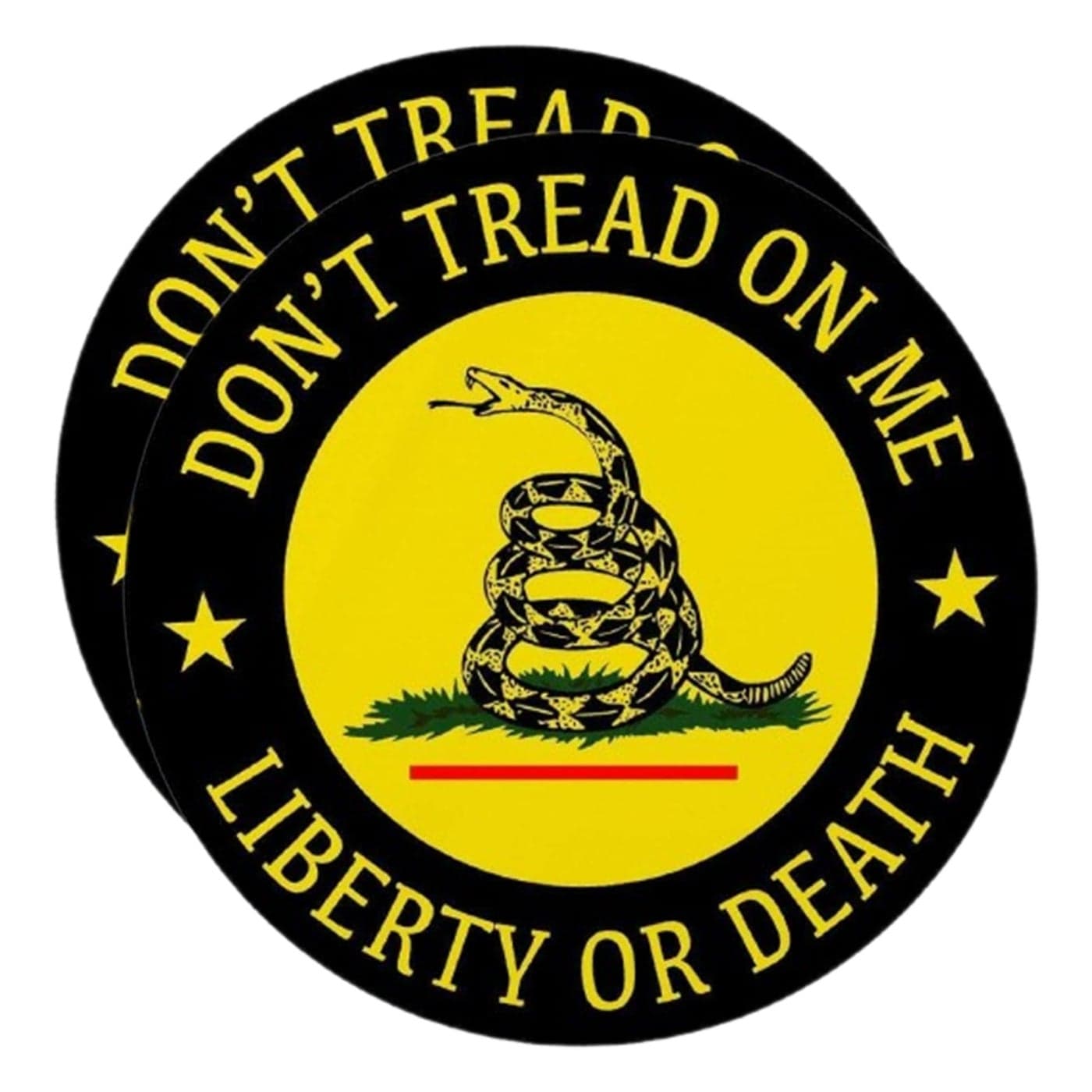 eDesign 2Pack Dont Tread On Me Liberty or Death Vinyl Sticker Decal 4 Inches Dont Tread On Me Sticker for Car Truck SUV Van Window Bumper Wall Laptop Tablet Cup Tumbler and Any Smooth Surface