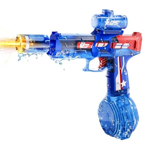 Electric Water Gun for Adults Kids Automatic Electric Squirt Gun with Long Range Powerful LED Light Water Gun Pistol Blaster Soaker Water Guns for Summer Outdoor Beach Swimming PoolBlue