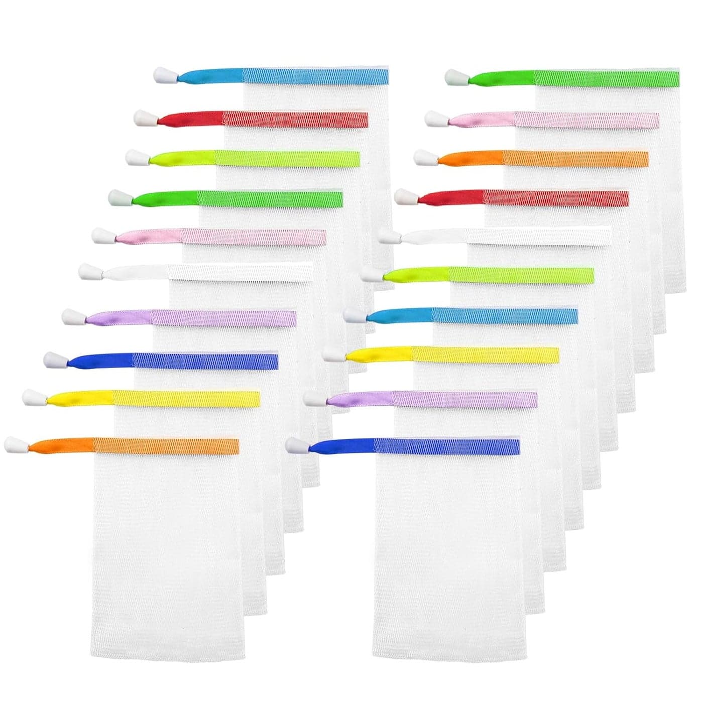 ELANE 20 Pcs Soap Mesh bagMesh Soap Bags for Soap BarsSoap Exfoliating Bag Soap Saver Bag for Foaming and DryingHangable Random colors