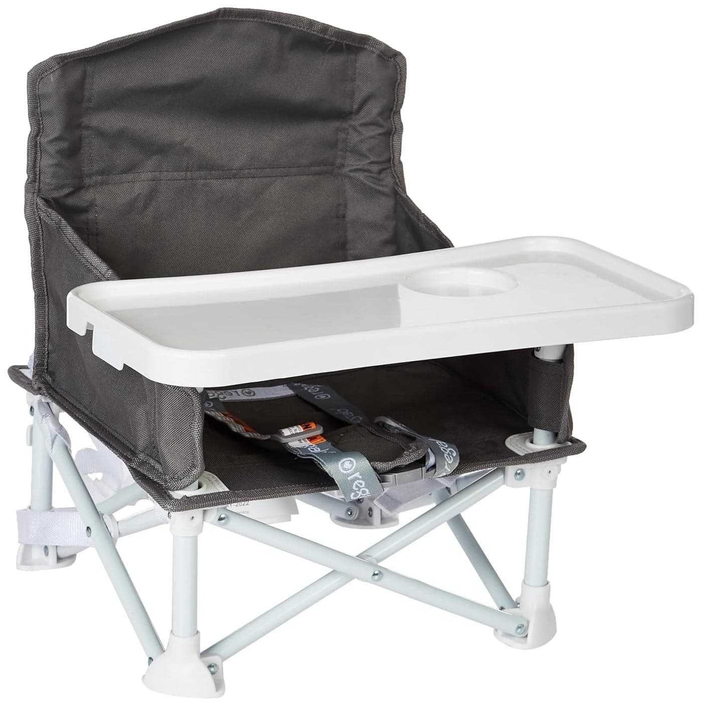 Regalo My Chair 2in1 Portable Travel Booster Seat Activity Chair Bonus Kit Includes Oversized Removable Tray with Cup Holder Gray
