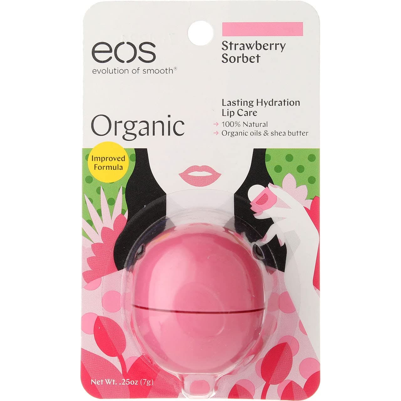 eos Smooth Lip Balm Sphere Strawberry Sorbet 025 oz Pack of 4