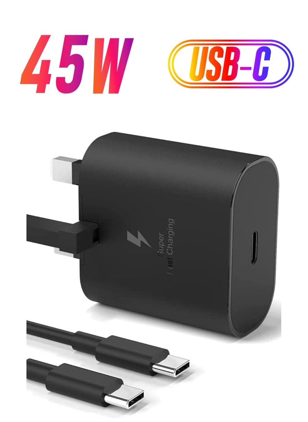 45W USB C Charger for Samsung Galaxy S22/S22+/S21/S21 FE/S21 Ultra/S20/A23//A32/A33/A53/A73, Type C PD3.0 & PPS Super Fast Charger Plug with 1.5m Charging Cable