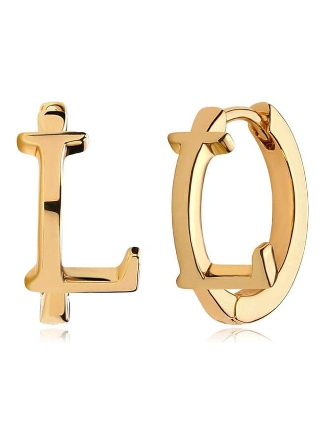 Women Huggie Hoop Earrings Gold Initial Sleeper 14K Gold Filled Small Simple Delicate Handmade Hypoallergenic Personalized Jewelry Gift - 26 Letters