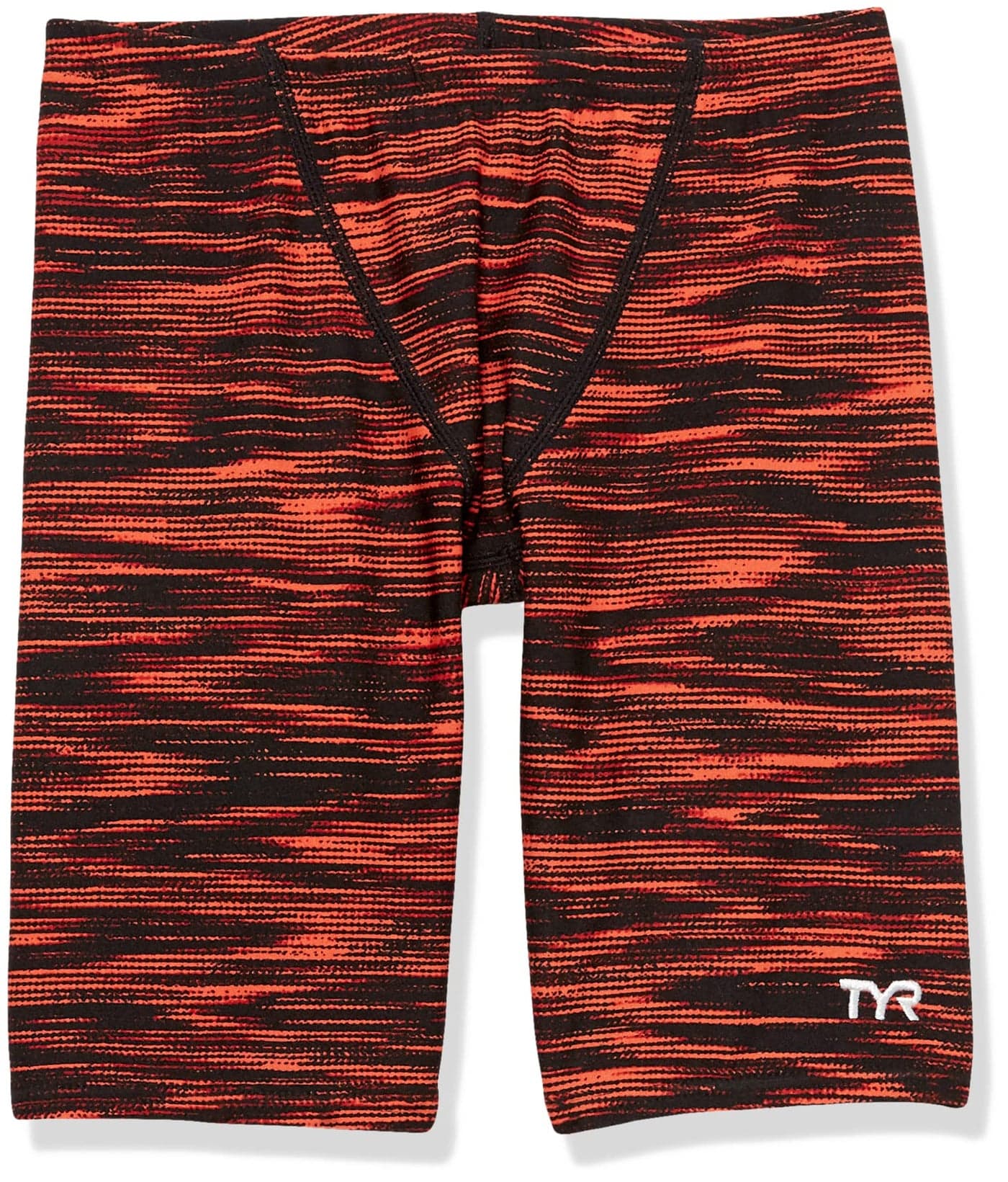 TYR Boys' Standard Durafast Elite Jammer Swimsuit, Black/Orange, 22