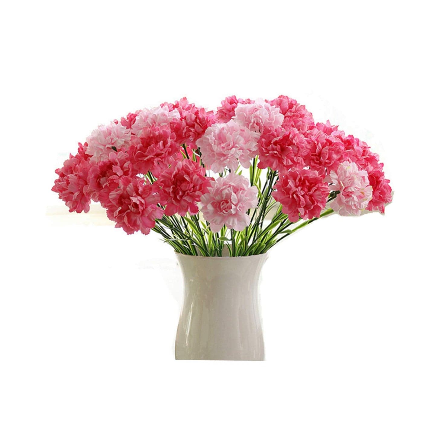 20 Bouquets 10 Stem CarnationsOutdoor UV Resistant No Fade Artificial FlowerCarnation Silk Petals Fake Flowers Forever Plants for Photo Props Home Party and Wedding Decor PinkLight Pink