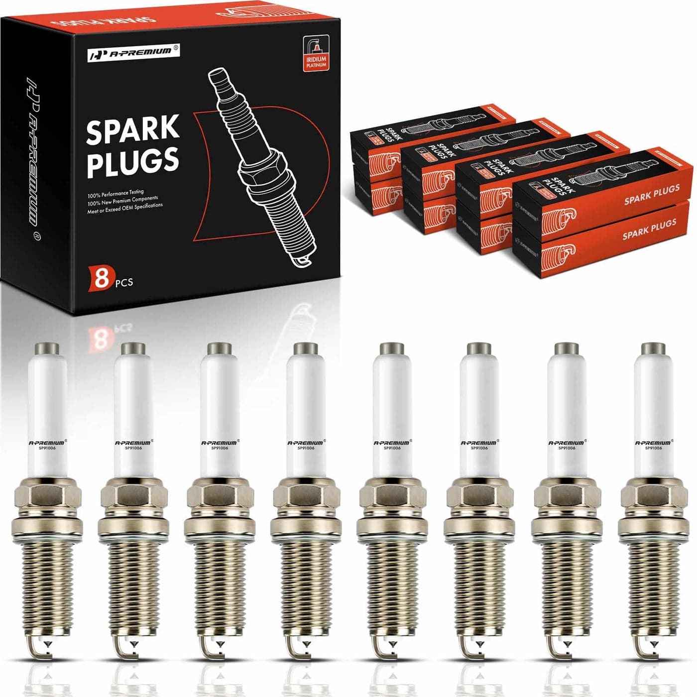 APremium Iridium Platinum Spark Plugs Compatible with Audi A8 Quattro 20132018 RS7 20142018 S6 20132018 S7 20132018 S8 20132018 40L Pack of 8