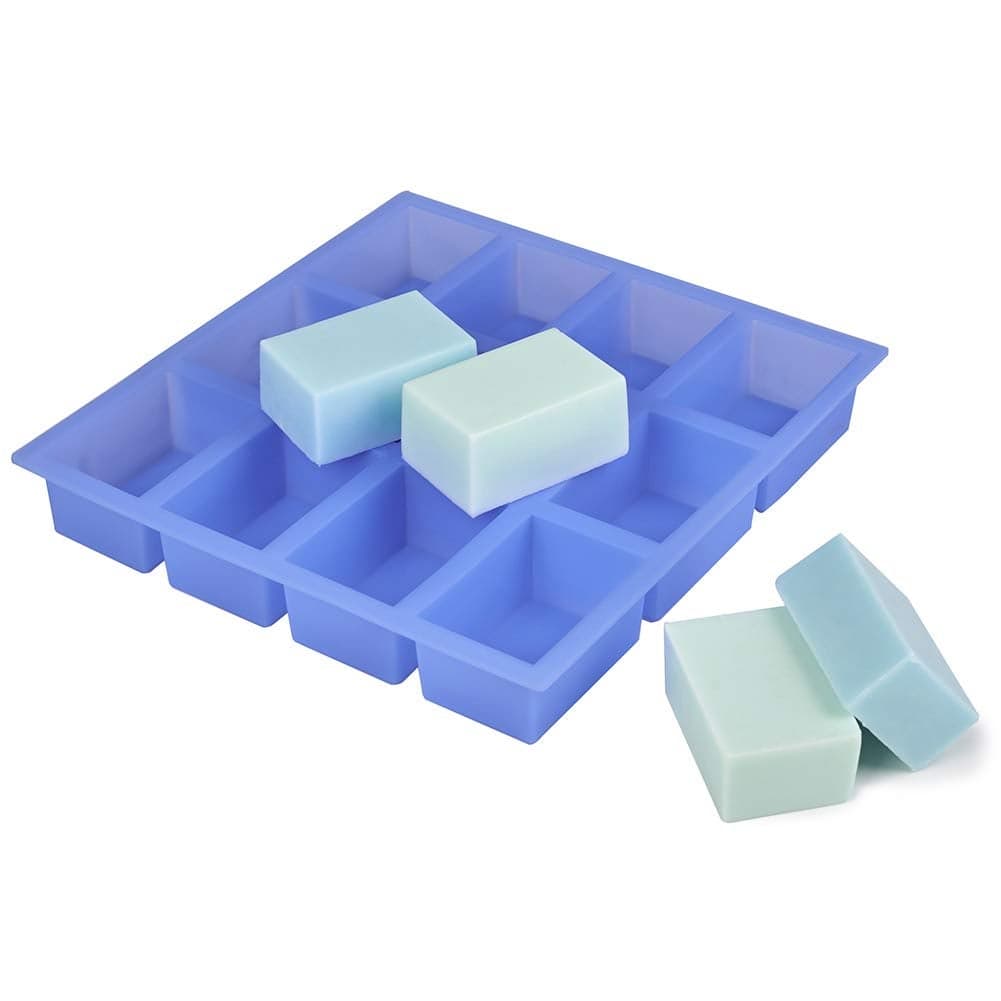 Thick Rectangle Silicone Soap Mold 4oz 12 Bar Soap Mold for Soap Making Thick and Durable with Flat Sides and Smooth Lines