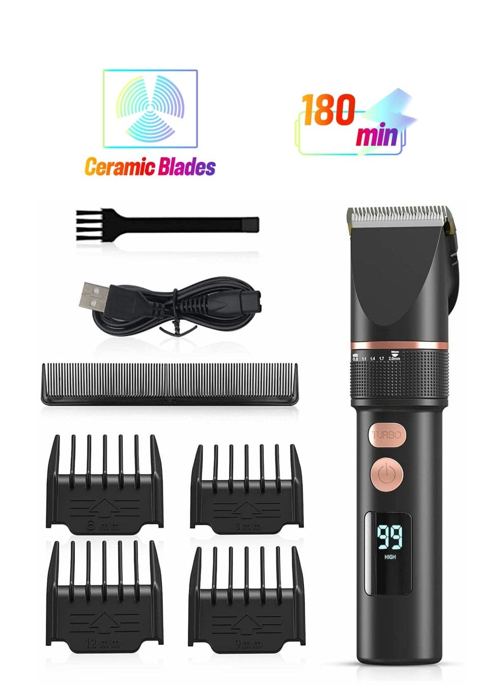 Hair Clippers, Trimmer Kit, SYOSI The LCD Trimmer, for Men, Clippers Cutting, Home Cut Cordless Barber Grooming Sets