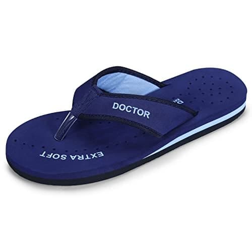DOCTOR EXTRA SOFT Doctor Slippers for Women Orthopedic Diabetic Pregnancy Non Slip Lightweight Comfortable Flat Casual Stylish Dr Chappals and House Flip flops For Ladies and Girl’s D-22-Blue-6 UK