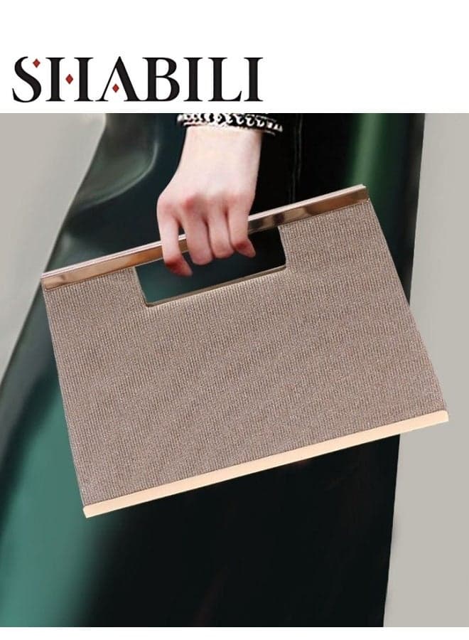 Women's Chain Strap Evening Party Clutch Bag, Ladies Mixed Textile Banquet Package Handbag Tote Bags Shoulder Bag, Casual Crossbody Bag Satchel Bag Side Bag Carry Bag for College Students
