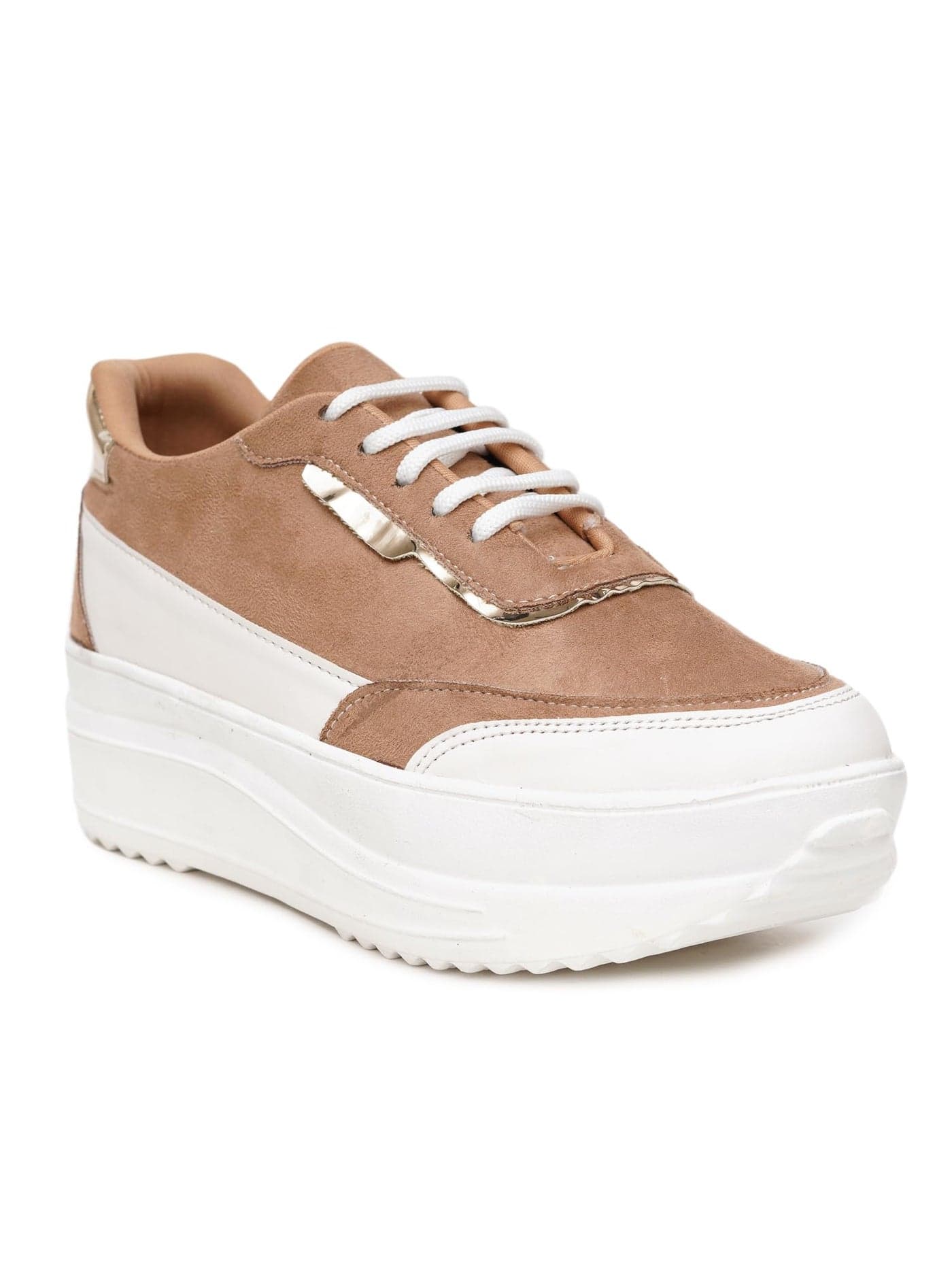 SHOECUBE Womens Stride Beige Sneaker_8 UK (SHCB-KPK-6008-OL-BEIGE)