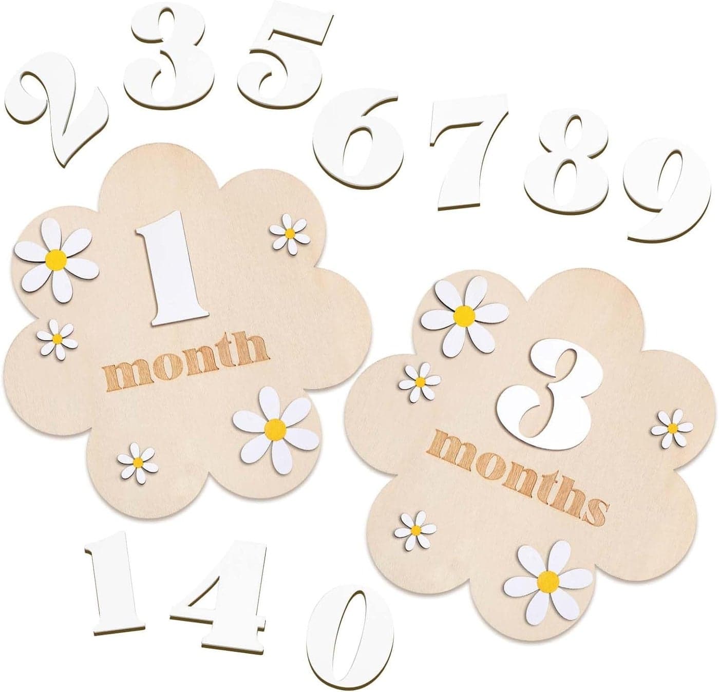 Haoser Wooden Baby Milestone|Boho Baby Milestone|Milestone Props For Babies Photo|Monthly Baby Milestone Marker|Baby Growth |Baby Milestone Marker,1 Count