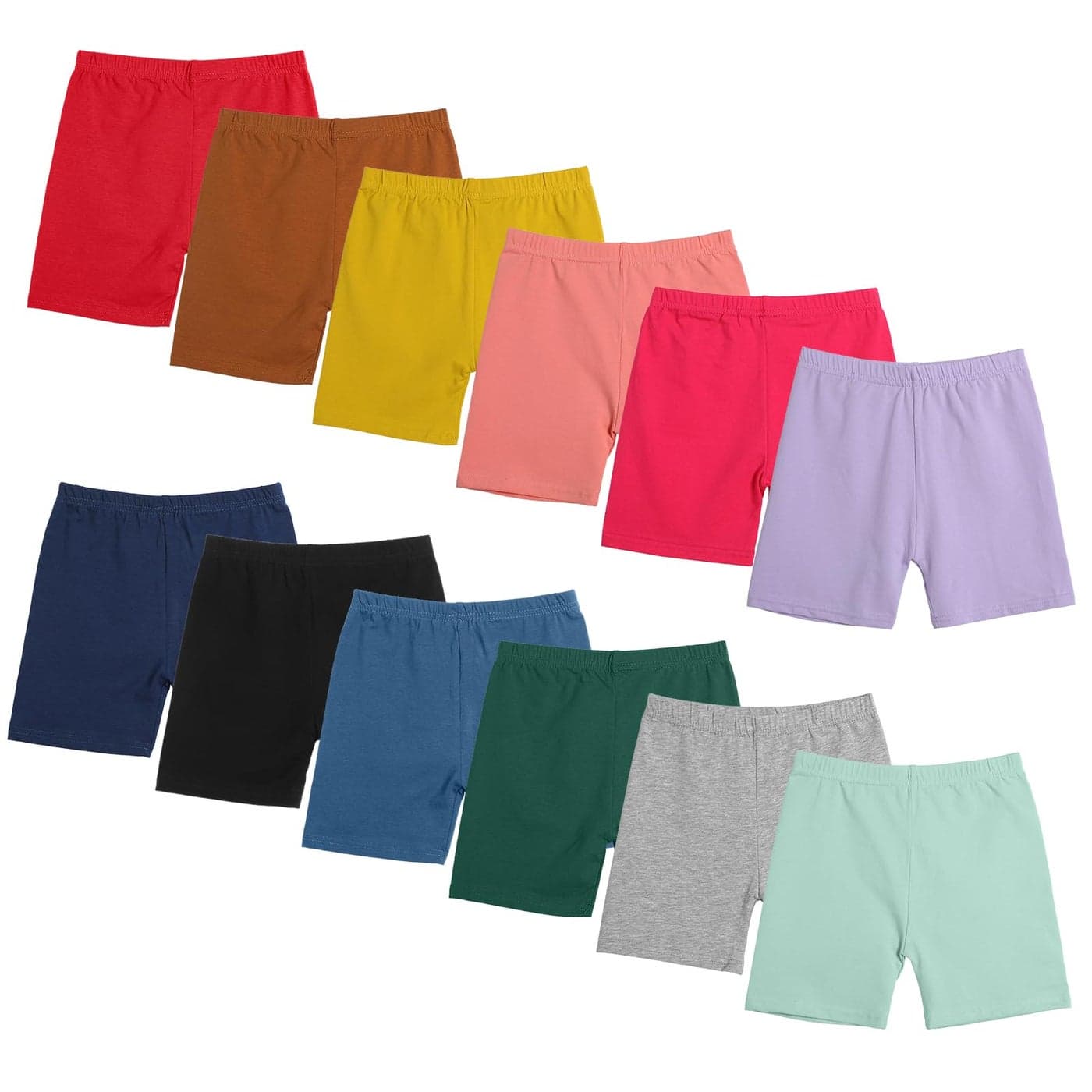 Boyiee 12 Pack Girls Shorts Toddler Bike Shorts Dance Gymnastics Yoga Safety Active Under Dress Pants810 YearsDeep Color