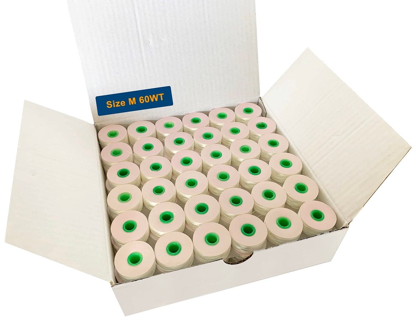 HimaPro 144 White PreWound Bobbins Size M 1 x 0385 Medium Weight60WT Cardboard Sided for Use with Mid Large Sized Commercial Sewing Machines and Longarm Quilting Machines