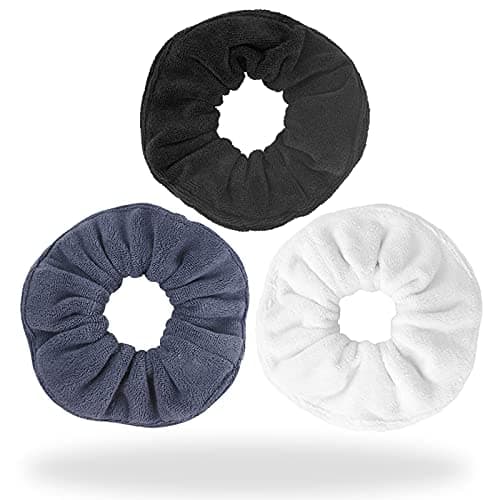 Hair Drying Towel Scrunchies - Terry Cloth Scrunchie Large Microfiber Hair Ties for Frizz Free Women Girls Thick Fuzzy Scrunchy Bobbles Hair Bands Ropes Ponytail Holder Wet Hair Accessories
