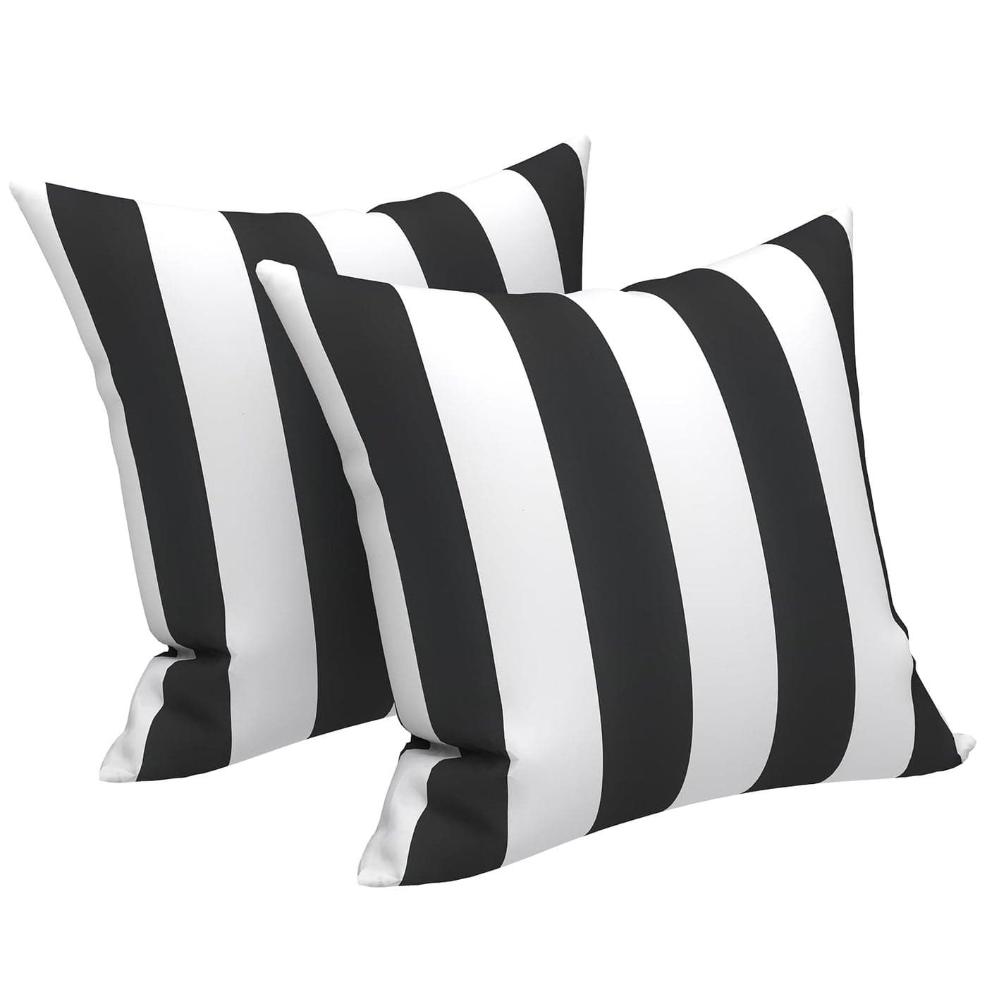 LVTXIII Indoor Outdoor Pillow Covers Covers ONLY Patio Accent Square Toss Pillow Cushion Case 18 x 18 Pack of 2 for Sofa Couch Patio Furniture Decoration Cabana Black