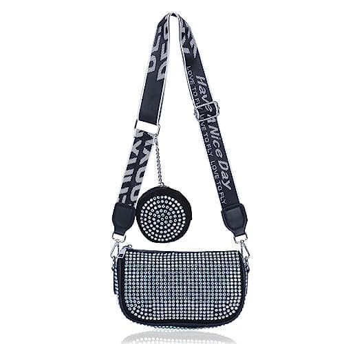 DOSYSO Crossbody Sling Bag Stylish With Pack of Combo Coin Pouch For Women Detachable Broad Strap Evening Clutch Handbags Girls Latest Ladies Side Purse For Party Wedding Wide Belt Shoulder