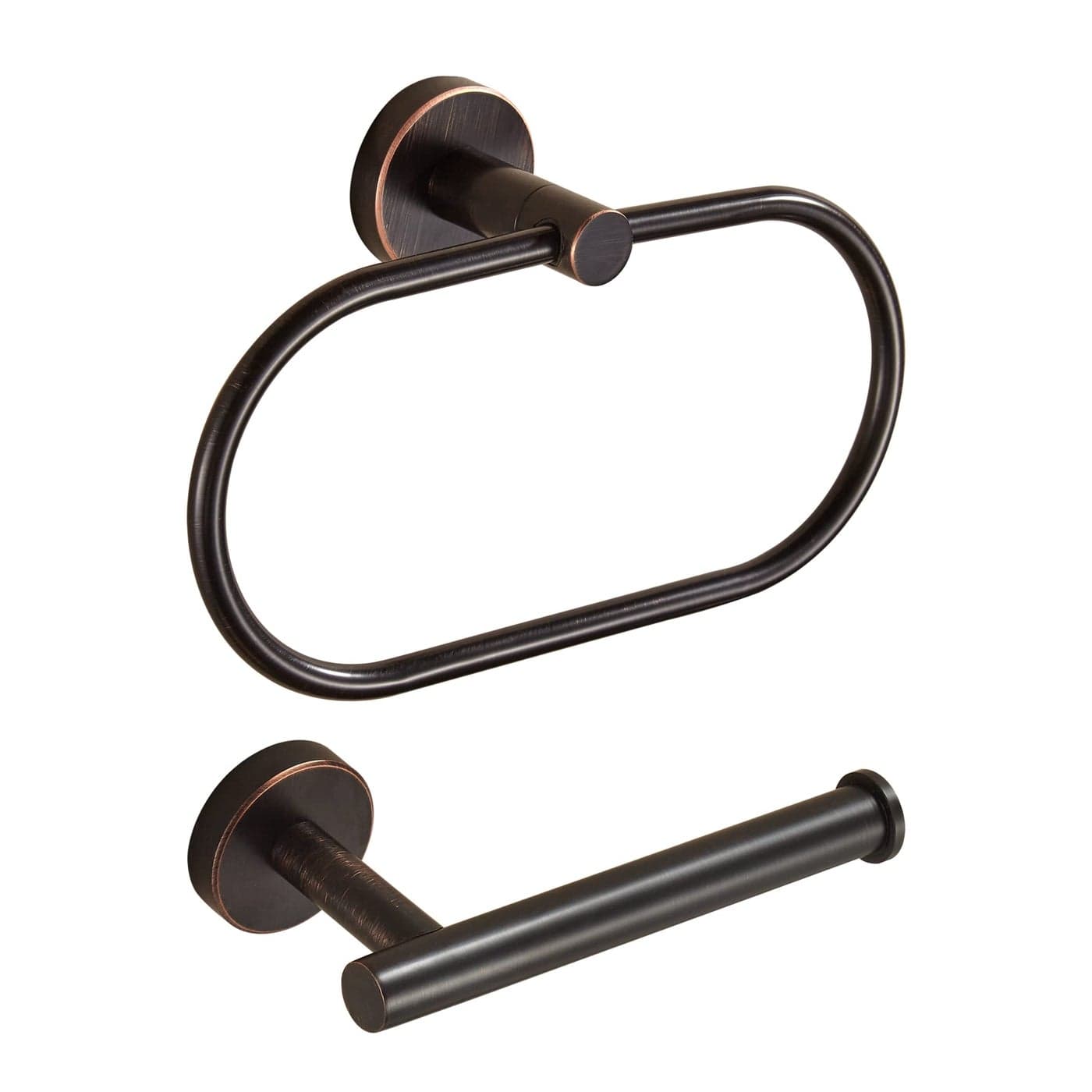 Bronze Toilet Paper Holder Hand Towel Holder Oil Rubbed Towel Ring Toilet Tissue Holder Set Farmhouse Toilet Paper Roll Holder Hand Towel Hanger Bathroom Hardware Wall Mounted 2 Pieces