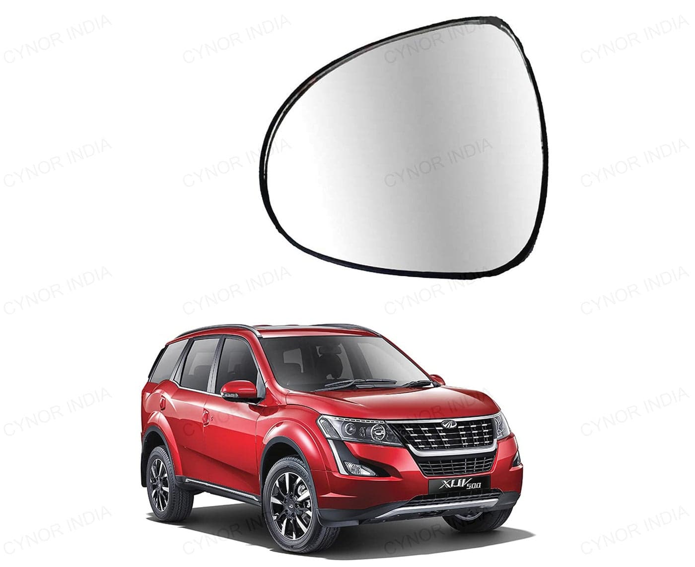 CARIZO® Rear View Mirror Glass (Left/Passenger Side) Compatible with Mahindra XUV 500 (Type-3) 2018-2021