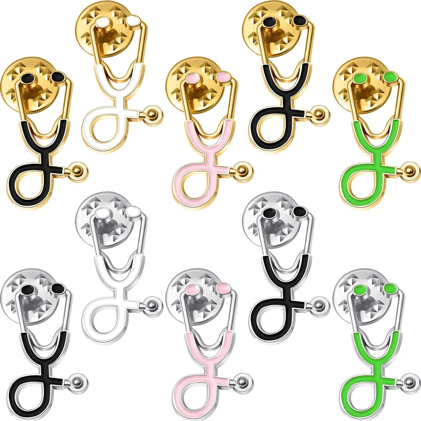 Yaomiao 50 Pieces Nurse Doctor Pins Stethoscope Brooch Lapel Cute Pin Badge for Doctor Medical Cloth