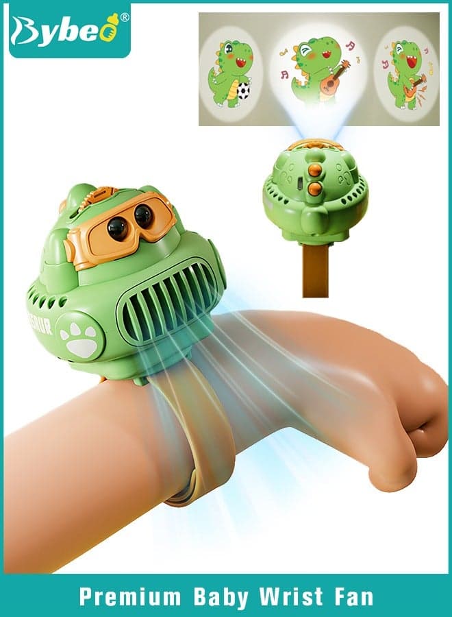 Toddler Fan, Mini Cartoon Watch Fan, Carry Wrist Fan, Portable Watch Fan, Handheld Wrist Strap for Kids Boys Girls, Projection, USB Rechargeable, Summer Air Cooling, Silent Third Gear Speed