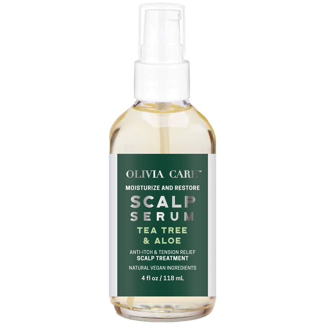 Olivia Care TeaTree Aloe Scalp Serum Natural Vegan Ingredients Moisturize AntiItch Treatment Stimulate Hair Growth Repair Damage 4 FL OZ