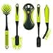 PineSol Scrub Brush Set Long Handle Cleaning Brushes with Heavy Duty Bristles and Comfort Grip Scrubbers for Kitchen Household and Dishwashing 5 Pieces