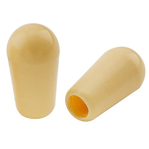 Musiclily Pro Inch Size Thread Plastic Guitar 3 Way Toggle Switch Tips LP Switch Caps Switch Knobs for USA Les Paul Pickup Selector Switchcraft Switch, Cream(2 Pieces)