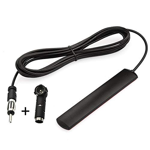 Eightwood Car Stereo FM Radio Antenna, Hidden Windshield Antenna, DIN Plug Adhesive Patch Antennae + DIN Female to ISO Adapter for Vehicle Car Truck Stereo Receiver Head Unit FM HD Radio