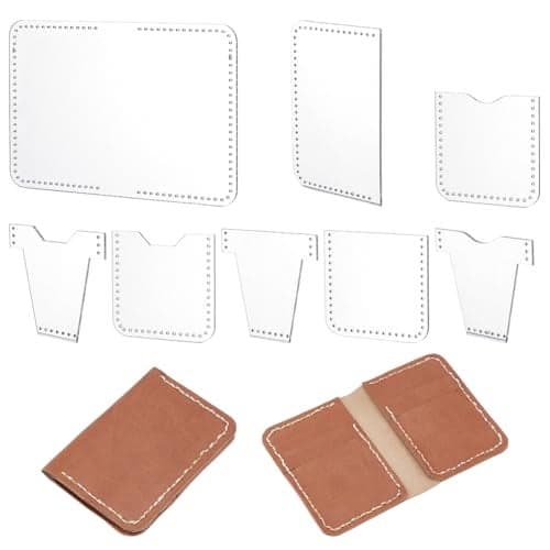 PLIGREAT 8 Pcs Acrylic Wallet Template Set Leather Accessory Template for DIY Crafting Projects